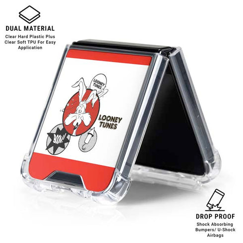 Looney Tunes Wile E Coyote Red Stripes Galaxy Z Flip6 Clear Case